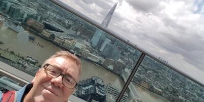 Andy overlooking the thames and london